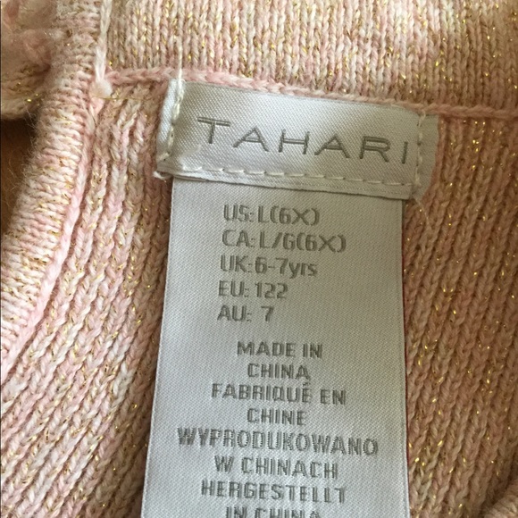Tahari size L(6x)Color pink and gold sparkles - Picture 3 of 5